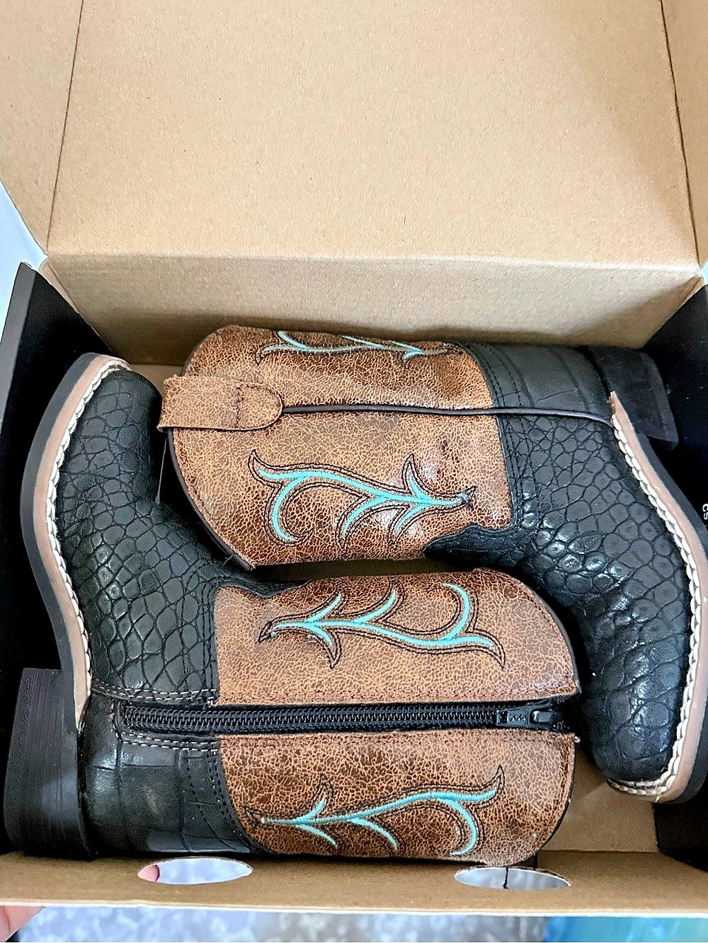 Old West Toddler Western Ankle Boots US 8 Like New